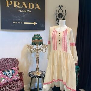 Cream and pink dress by free people